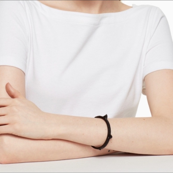 NWT KATE SPADE ♠️ JAZZ THINGS UP BLACK CAT BANGLE - Picture 3 of 8